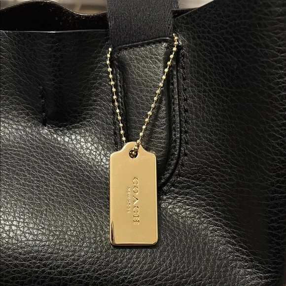 Coach Black Leather Tote Bag - Picture 4 of 12